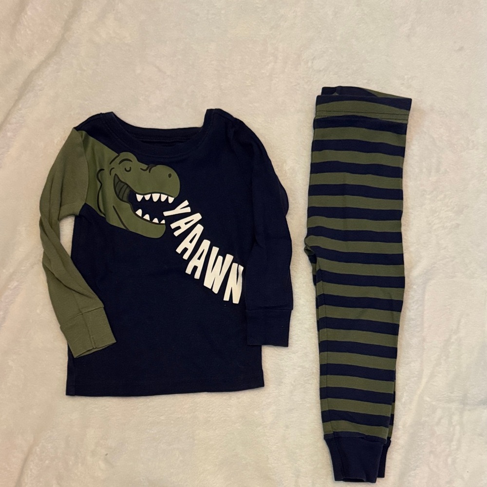 Old Navy Kids Dinosaur Pajama Set - Navy and Olive
